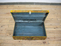 Vintage Indian Hand Painted Metal Travel Trunk Chest