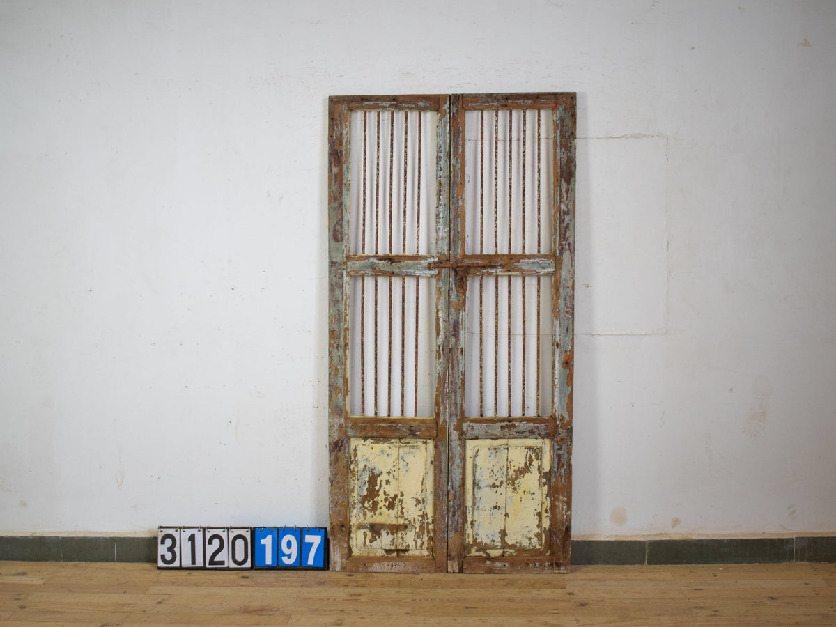 Pair of Antique Vintage Indian Doors Shutters