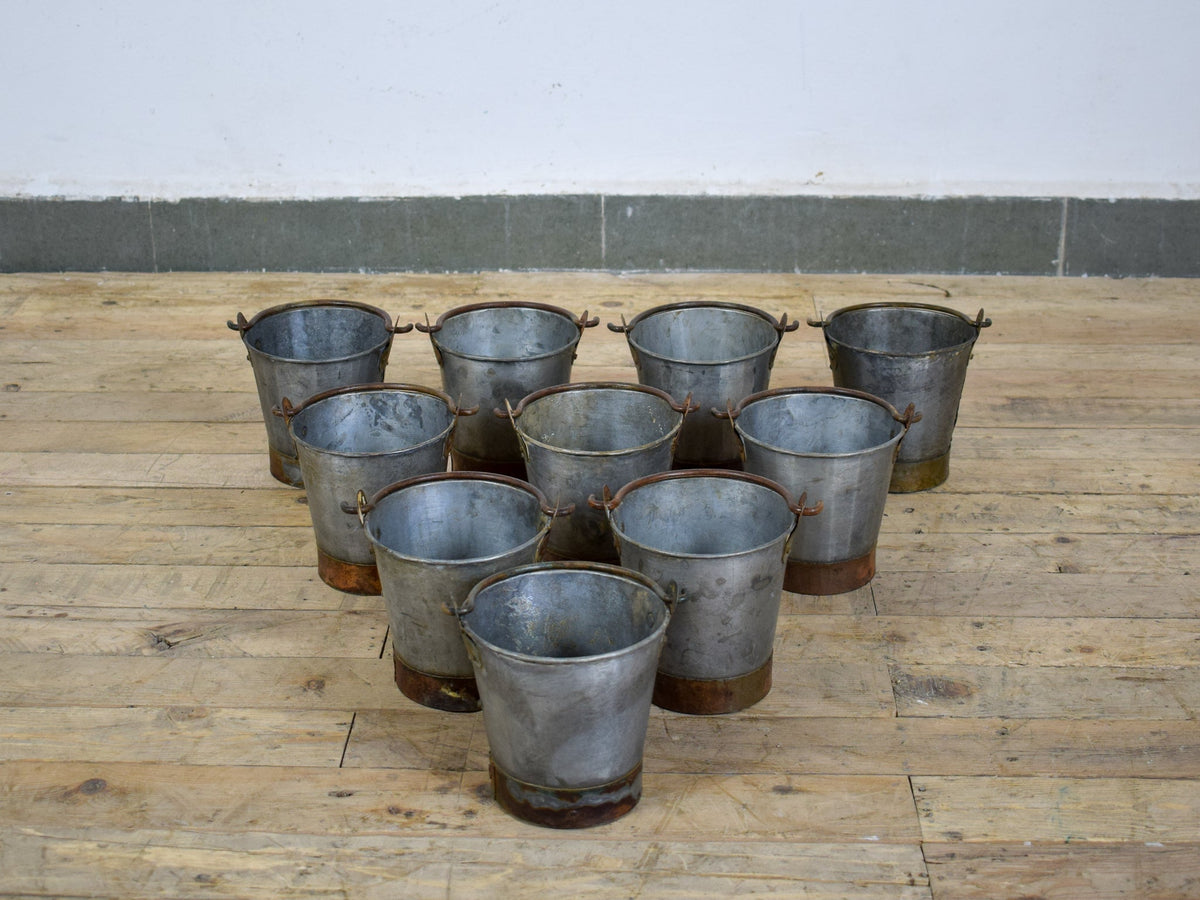 Vintage Style Galvanised Metal Mini Bucket Planter Plant Pot