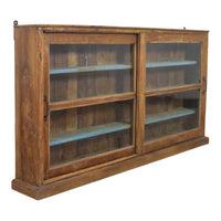 Vintage Wooden Kitchen Wall Cupboard Cabinet Sliding Doors