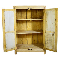 Vintage Bleached Rustic Kitchen Cupboard Cabinet