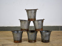 Vintage Style Galvanised Metal Mini Bucket Planter Plant Pot