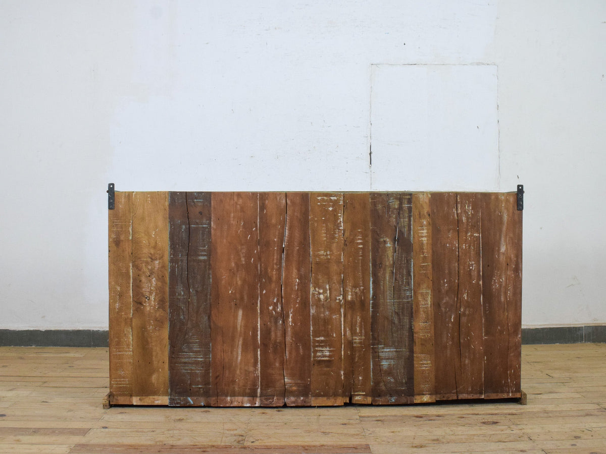 Vintage Wooden Kitchen Wall Cupboard Cabinet Sliding Doors