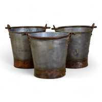 Vintage Style Galvanised Metal Mini Bucket Planter Plant Pot