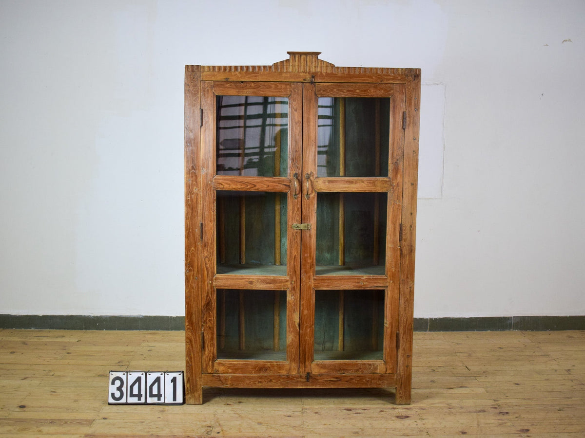 Vintage Rustic Wood and Metal Cupboard Cabinet