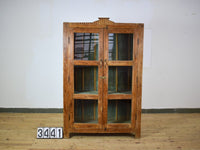 Vintage Rustic Wood and Metal Cupboard Cabinet
