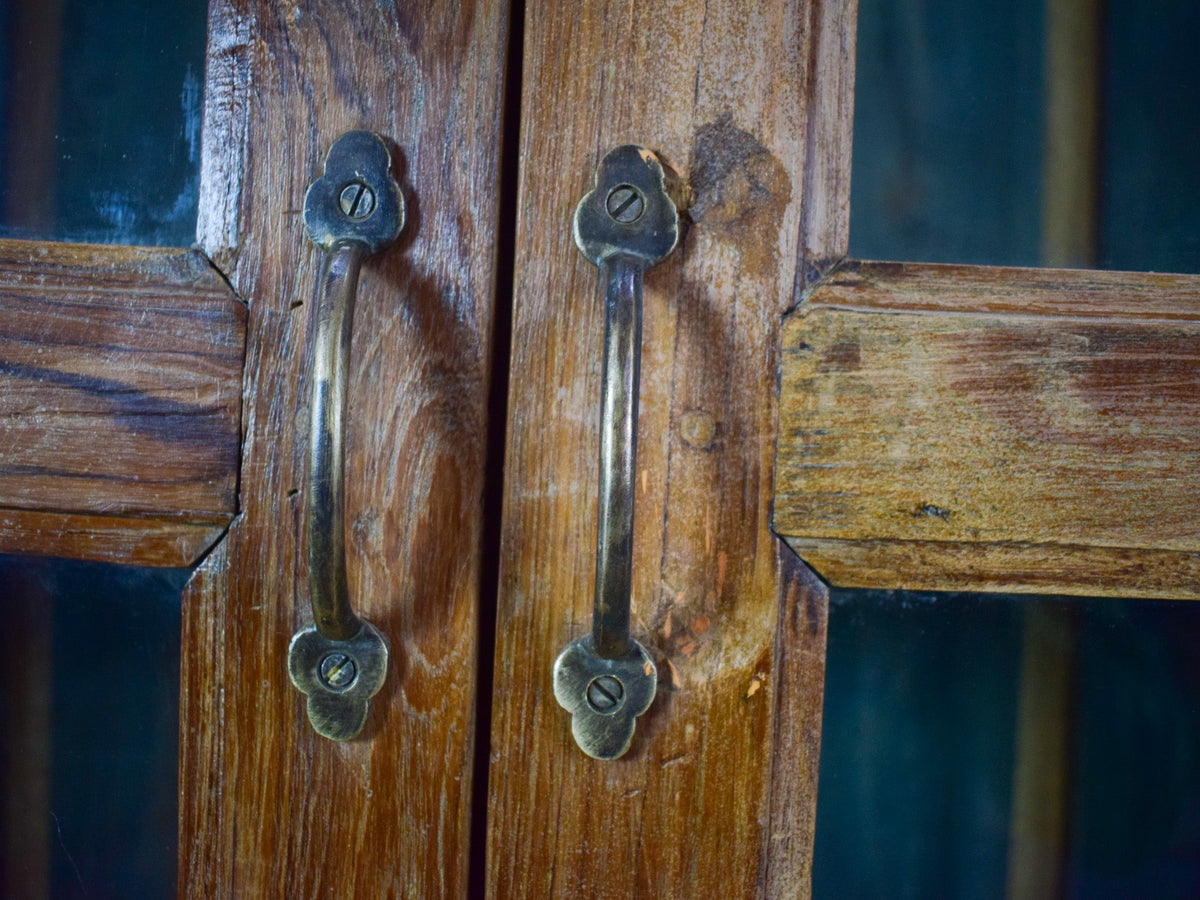 Vintage Rustic Wood and Metal Cupboard Cabinet