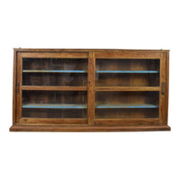 Vintage Wooden Kitchen Wall Cupboard Cabinet Sliding Doors