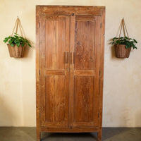 Vintage Rustic Hard Wood Fitted Interior Cupboard Cabinet Storage