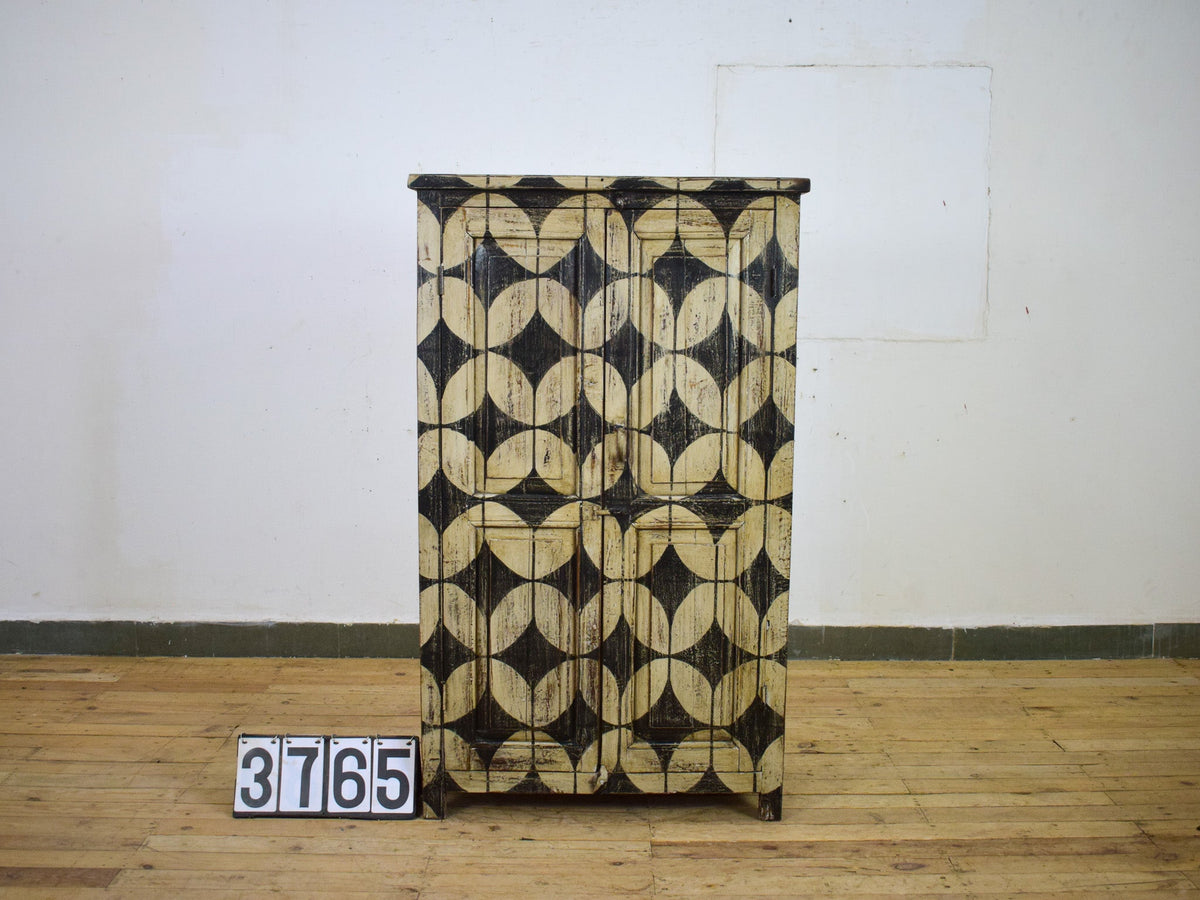 Vintage Hand-Painted Cupboard Cabinet