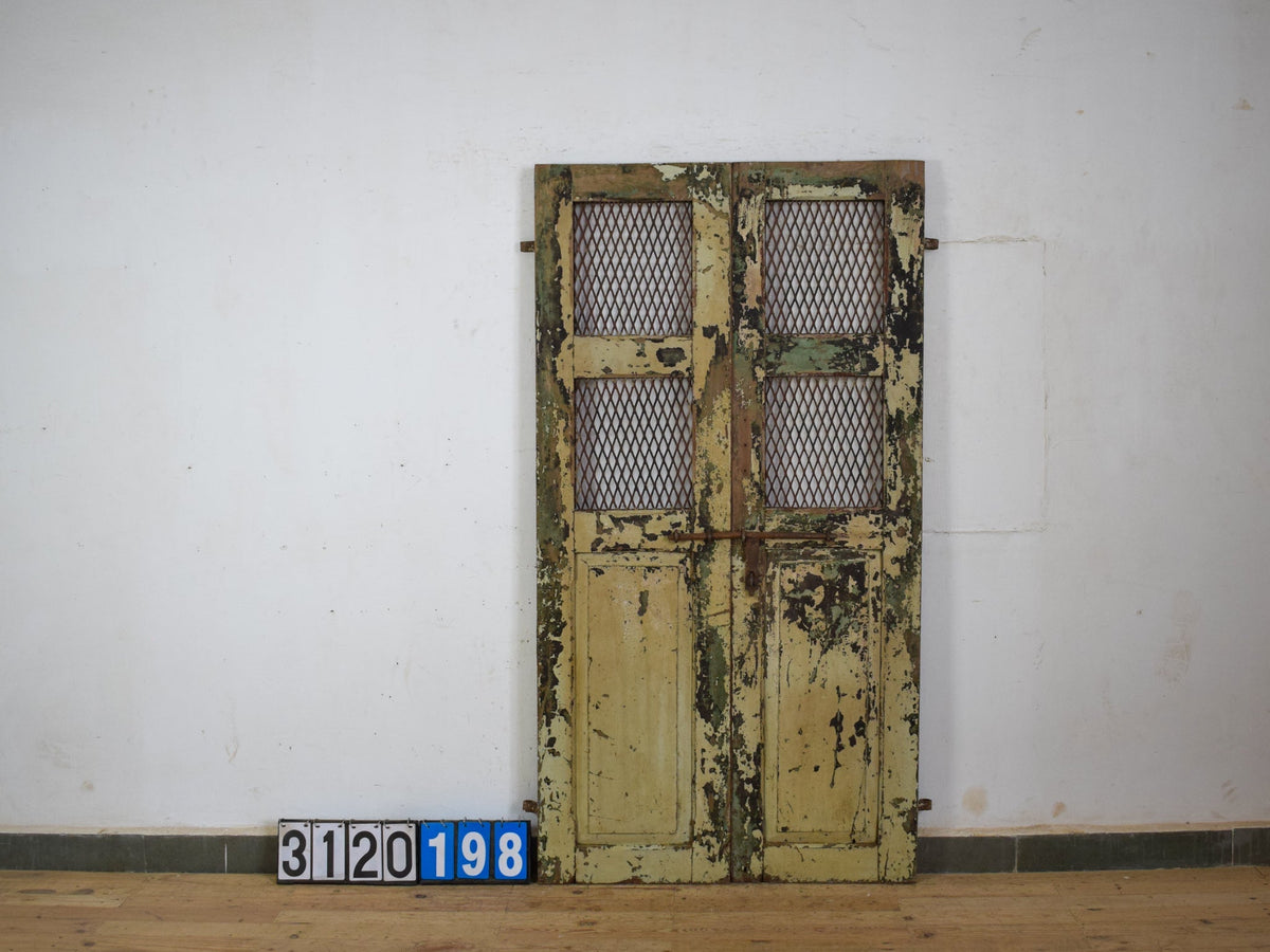 Pair of Antique Vintage Indian Doors Shutters