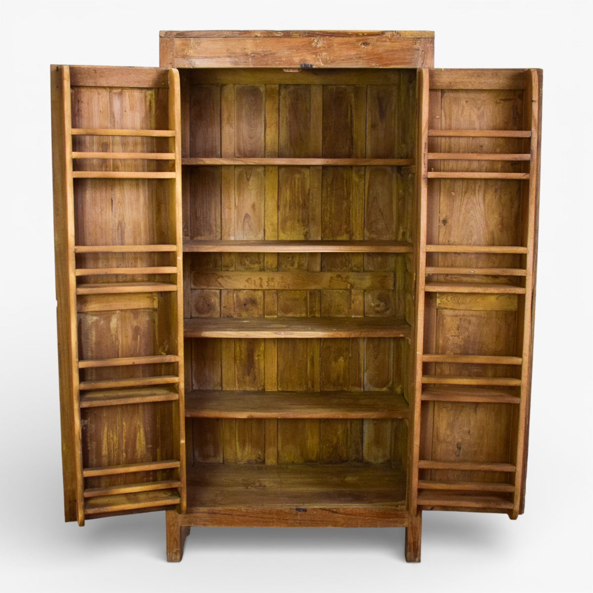 Vintage Rustic Hard Wood Fitted Interior Cupboard Cabinet Storage