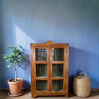 Vintage Rustic Wood and Metal Cupboard Cabinet
