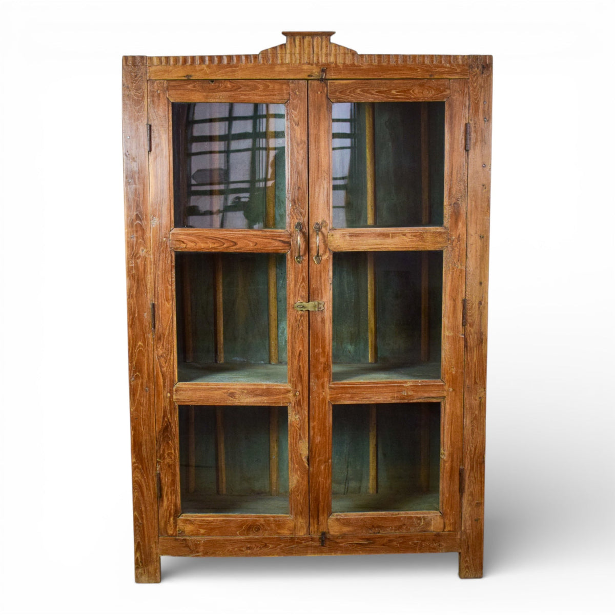 Vintage Rustic Wood and Metal Cupboard Cabinet