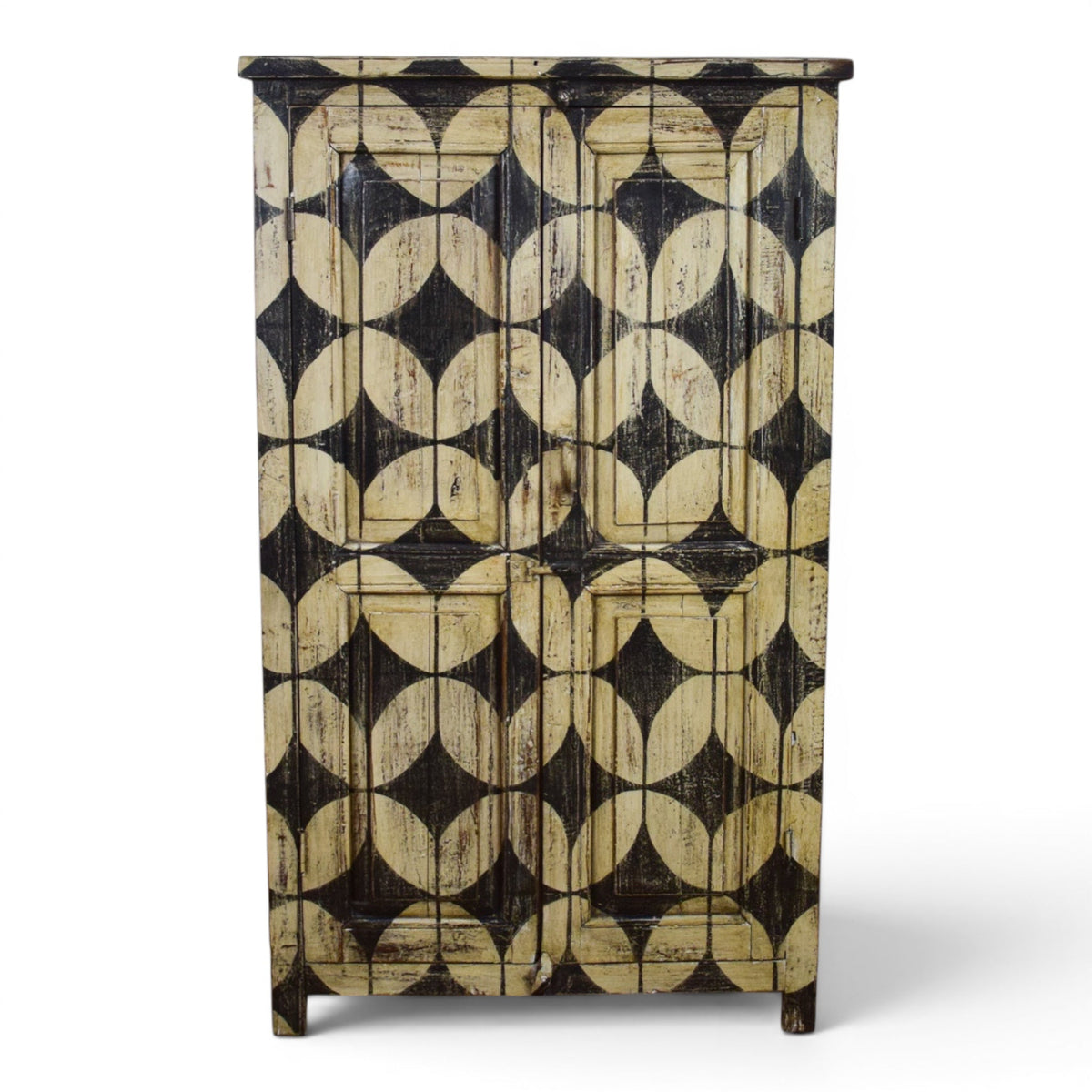 Vintage Hand-Painted Cupboard Cabinet