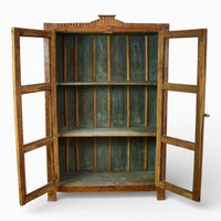 Vintage Rustic Wood and Metal Cupboard Cabinet