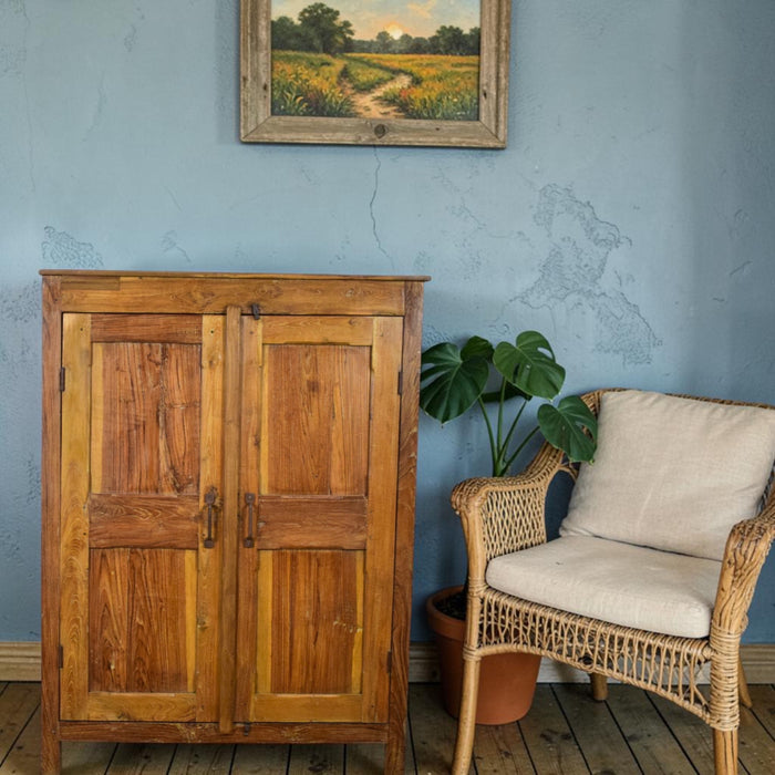 Vintage Rustic Wooden Cupboard Cabinet