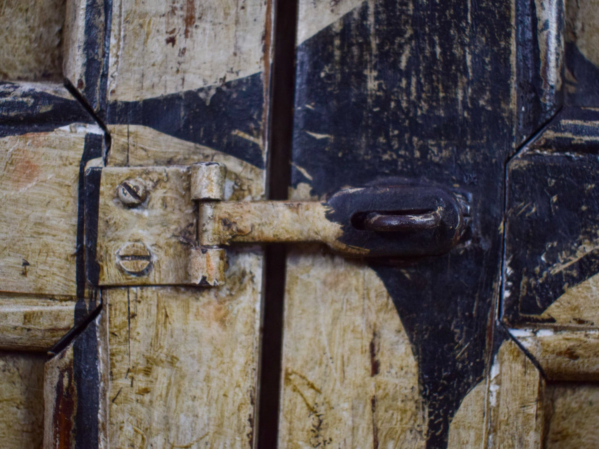 Vintage Hand-Painted Cupboard Cabinet