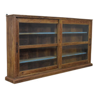 Vintage Wooden Kitchen Wall Cupboard Cabinet Sliding Doors
