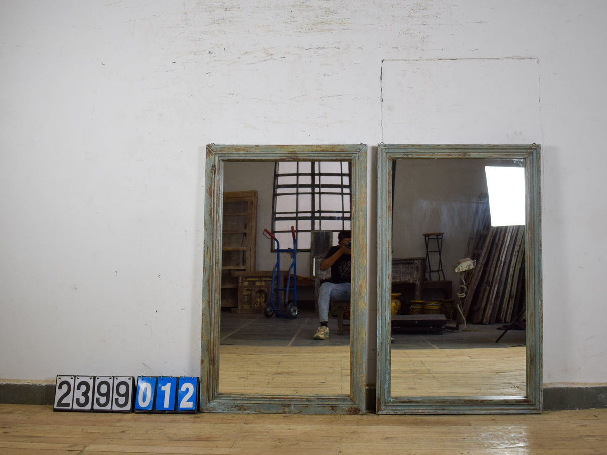 Very Large Vintage Indian Wooden Frame Mirror