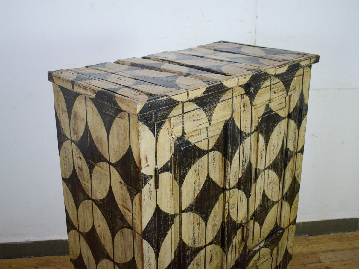 Vintage Hand-Painted Cupboard Cabinet