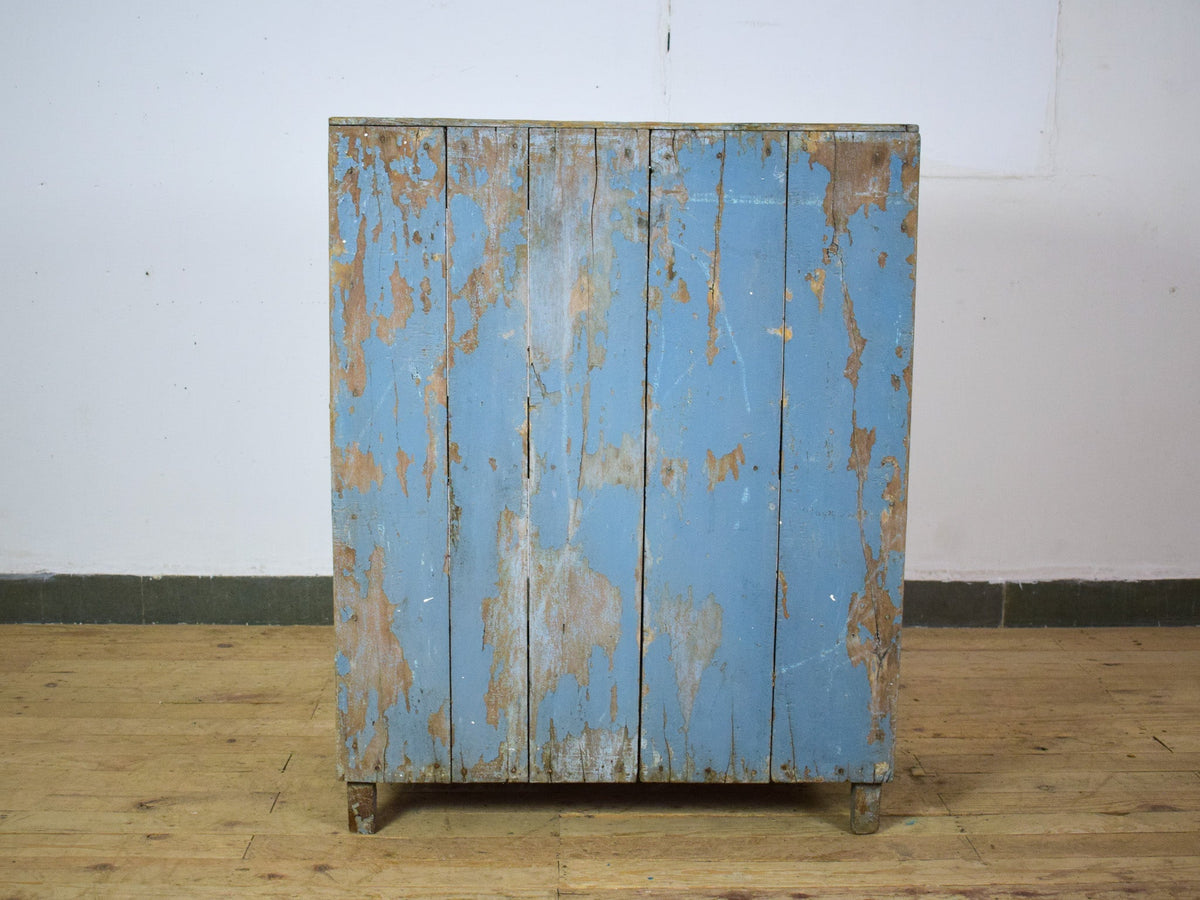 Vintage Worn Painted Rustic Cupboard Cabinet