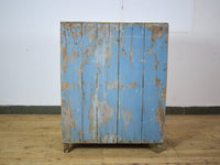 Vintage Worn Painted Rustic Cupboard Cabinet