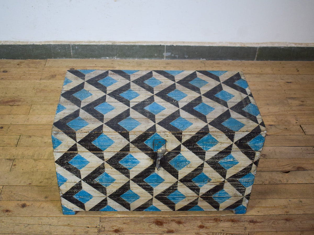 Hand Painted Vintage Chest Trunk Box