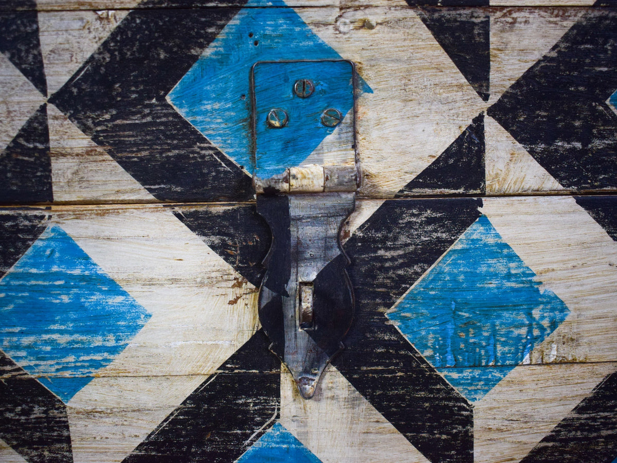 Hand Painted Vintage Chest Trunk Box