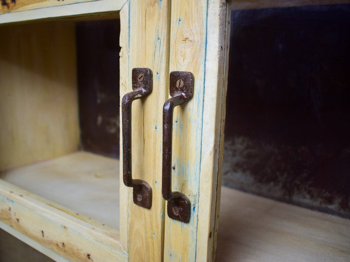 Vintage Rustic Bleached Wood Cupboard Cabinet Sideboard