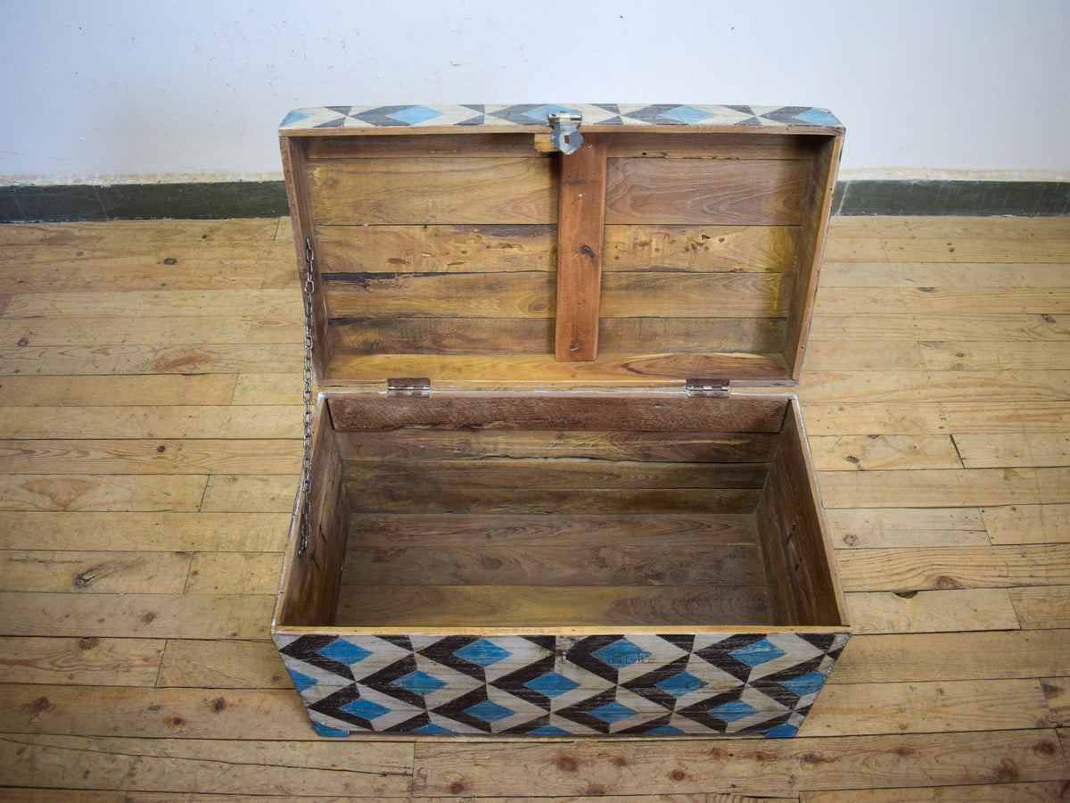 Hand Painted Vintage Chest Trunk Box