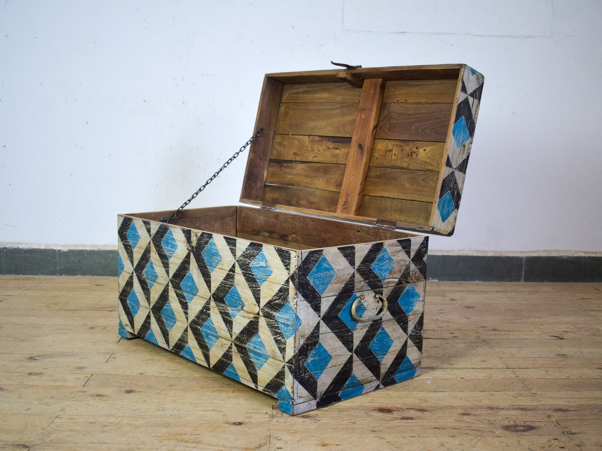 Hand Painted Vintage Chest Trunk Box