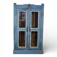 Vintage Worn Painted Rustic Cupboard Cabinet
