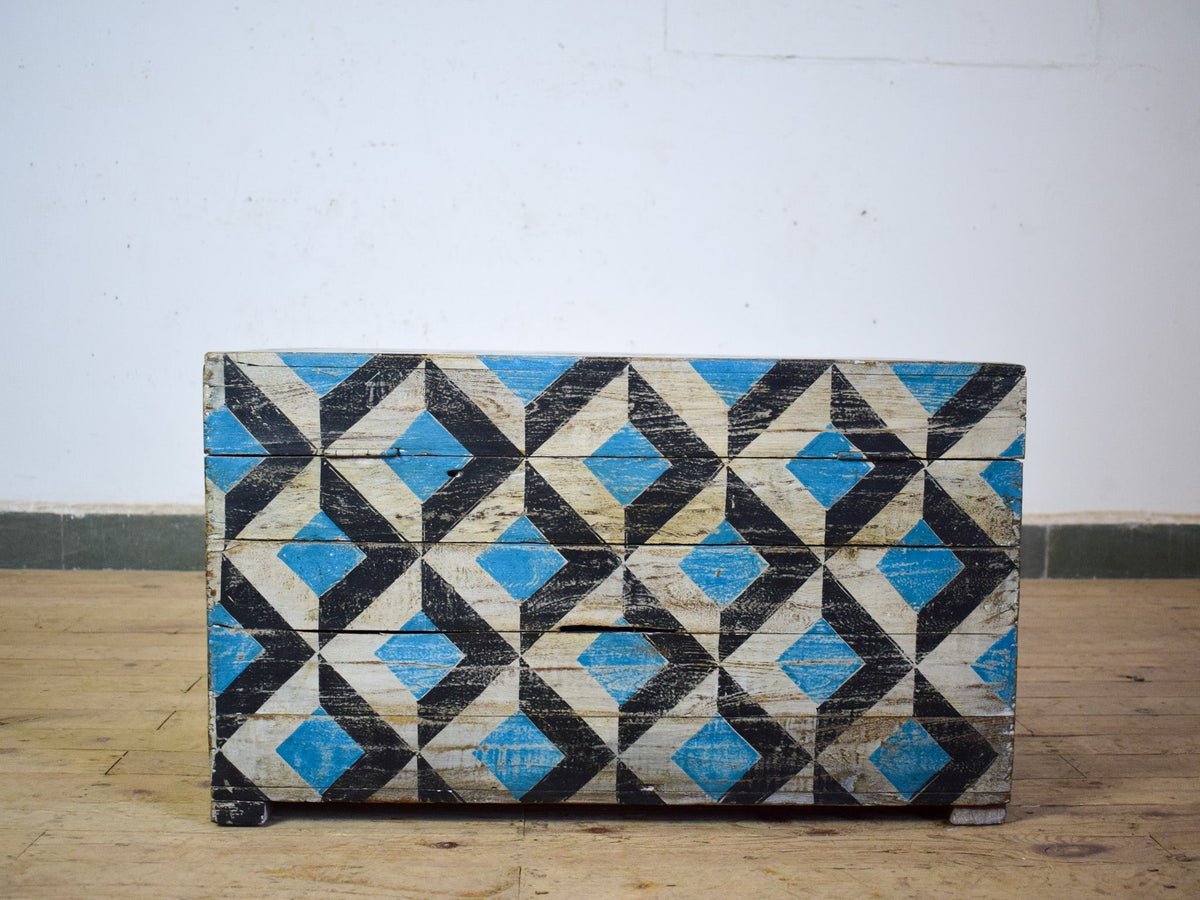 Hand Painted Vintage Chest Trunk Box