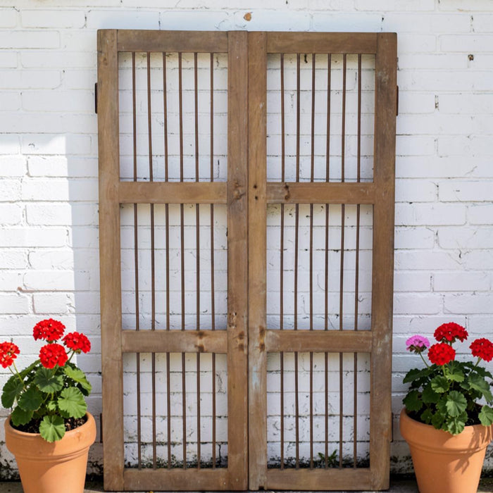 Pair of Antique Vintage Indian Doors Shutters