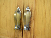 Vintage Rustic Bleached Wood Housekeepers Cupboard Cabinet Storage