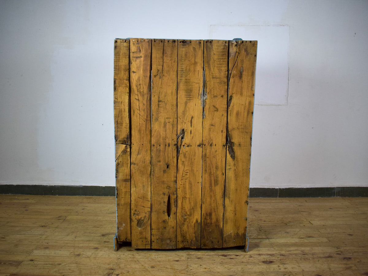 Vintage Worn Painted Rustic Cupboard Cabinet