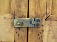 Vintage Rustic Bleached Wood Housekeepers Cupboard Cabinet Storage