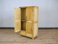 Vintage Rustic Bleached Wood Housekeepers Cupboard Cabinet Storage