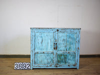 Vintage Worn Painted Rustic Cupboard Cabinet