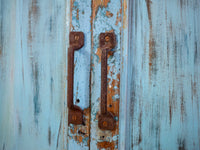 Vintage Worn Painted Rustic Cupboard Cabinet