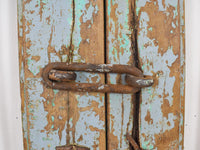 Pair of XL Antique Vintage Indian Wooden Iron Jali Doors Shutters