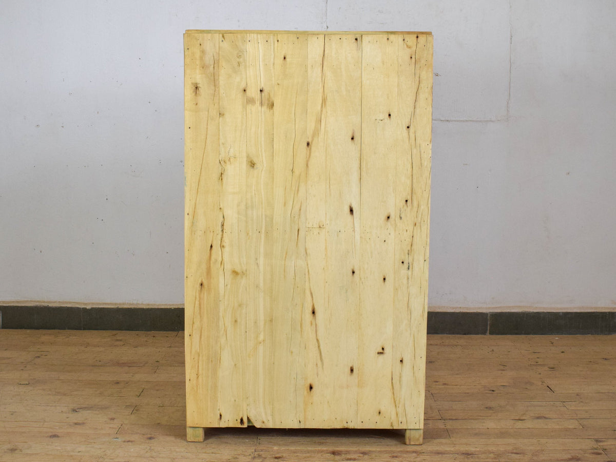 Vintage Rustic Bleached Wood Housekeepers Cupboard Cabinet Storage