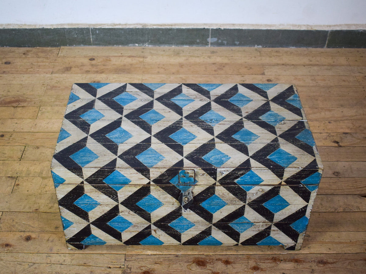Hand Painted Vintage Chest Trunk Box