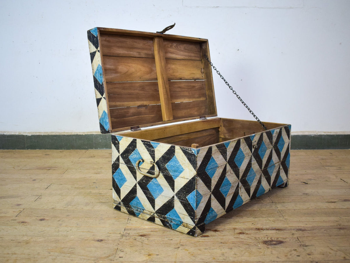 Hand Painted Vintage Chest Trunk Box