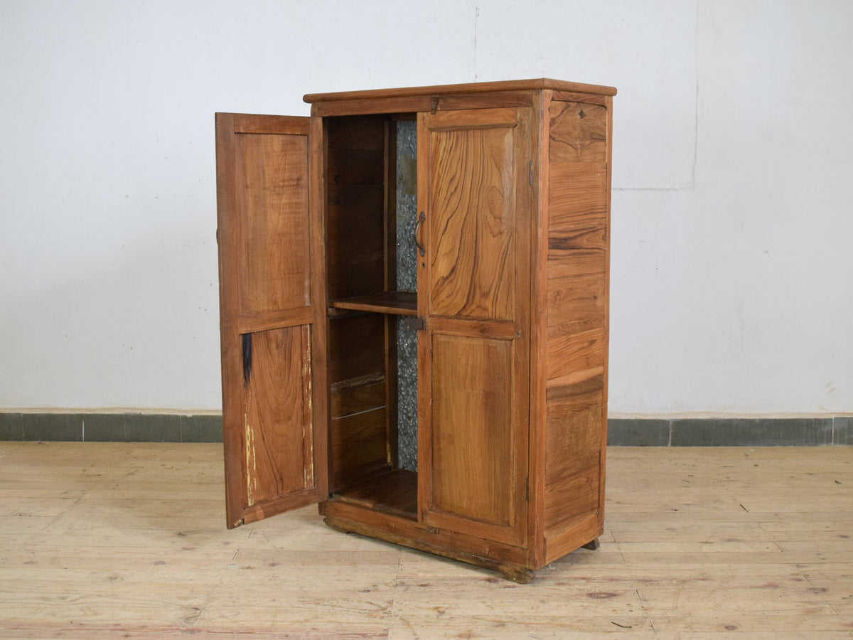 Vintage Rustic Teak Wood Cupboard Cabinet Storage