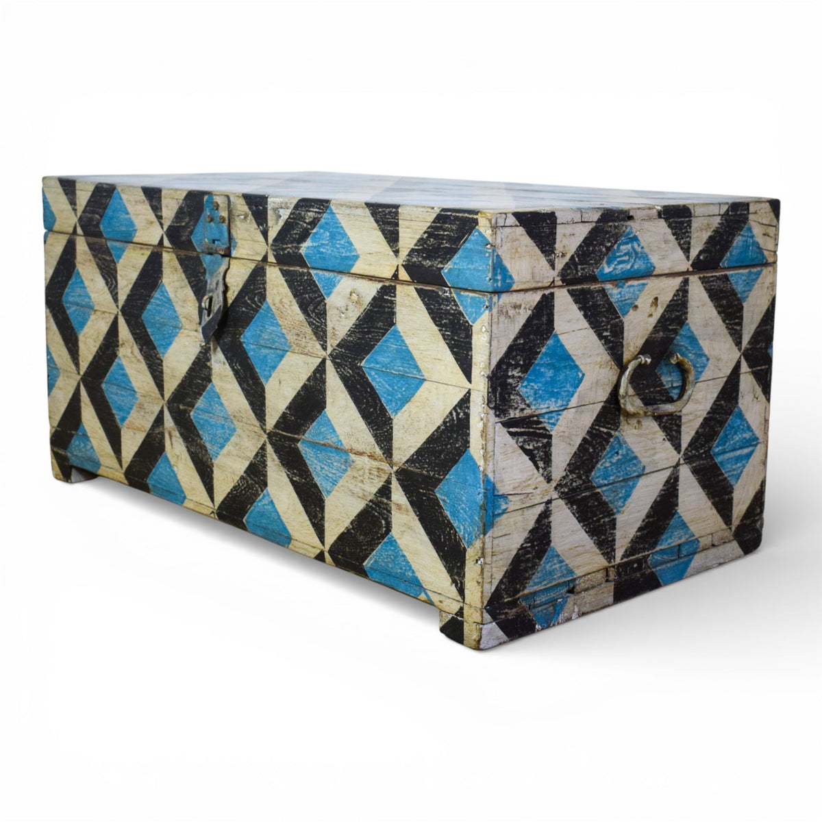 Hand Painted Vintage Chest Trunk Box