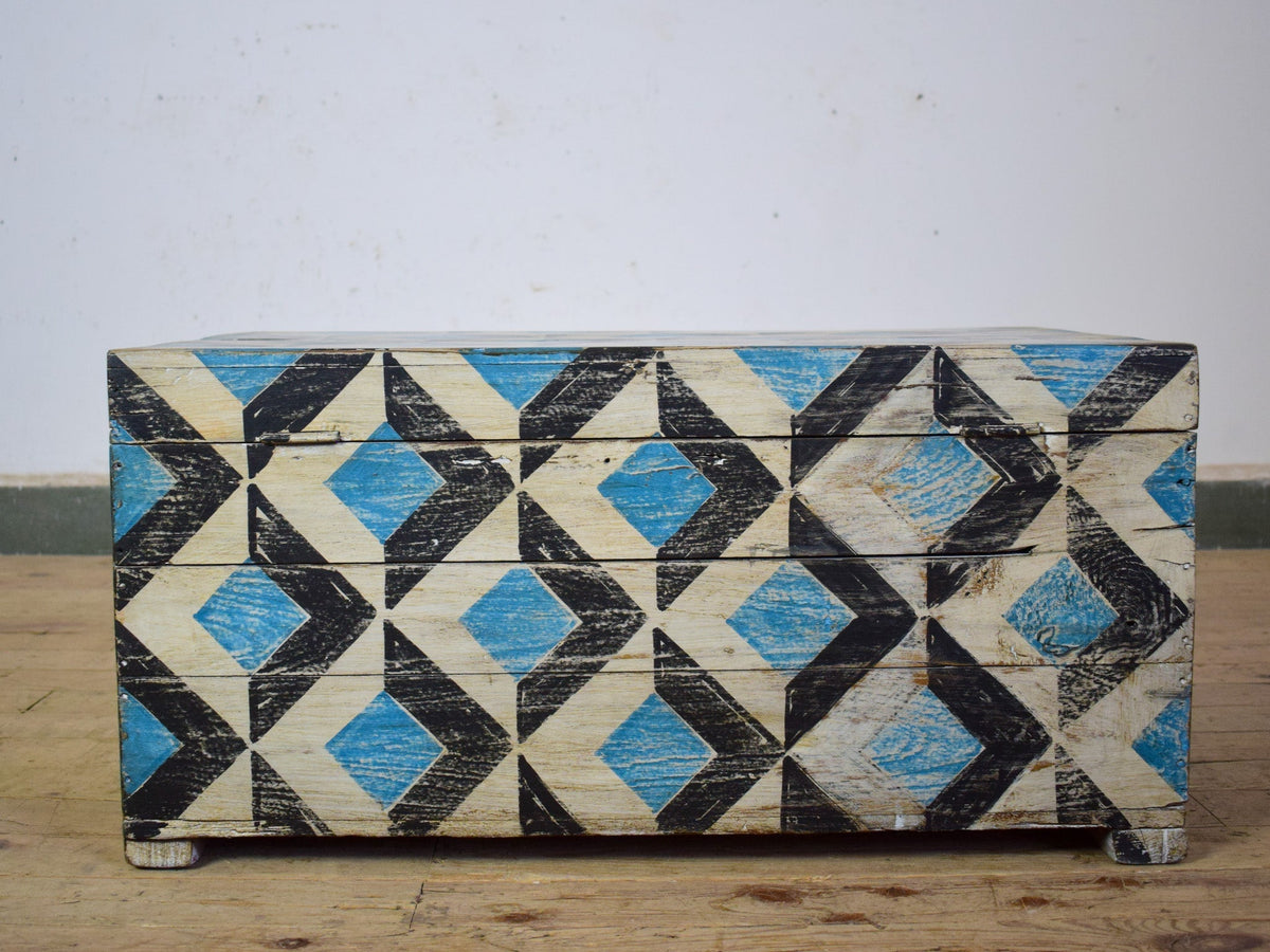 Hand Painted Vintage Chest Trunk Box
