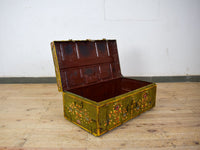 Vintage Indian Hand Painted Metal Travel Trunk Chest