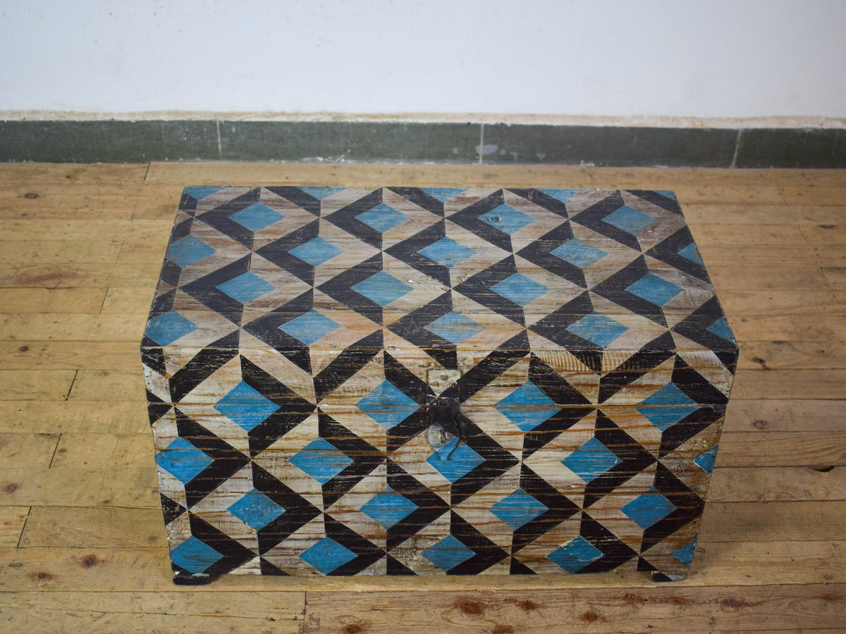 Hand Painted Vintage Chest Trunk Box